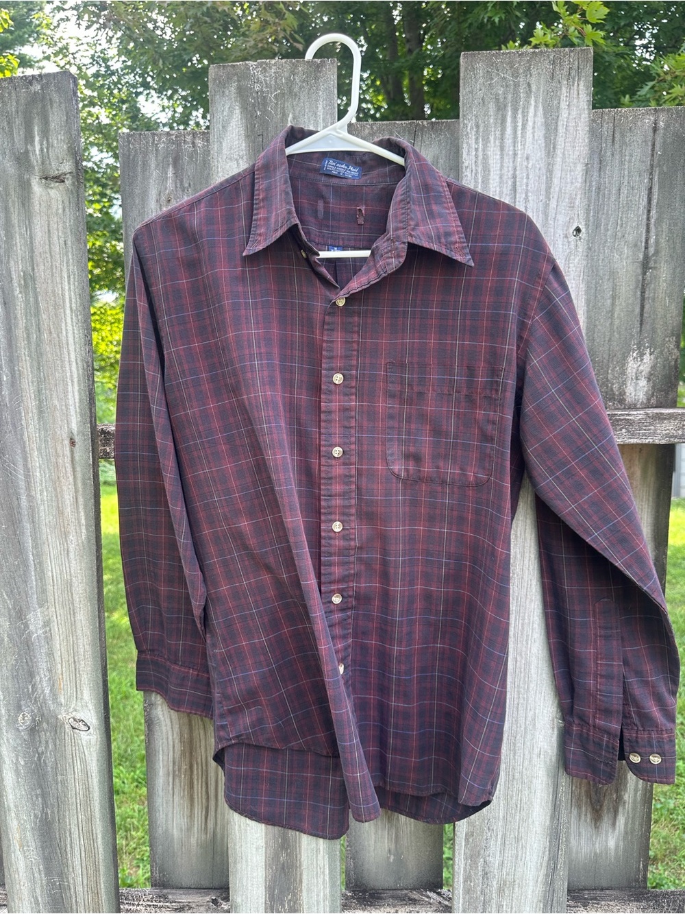 Nor’Easter Men's Plaid Button-Up Shirt - Burgundy